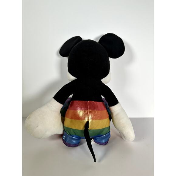 Disney Mickey Mouse Plush 17" Classic Character Shiny Rainbow Shorts & Shoes - Picture 2 of 8